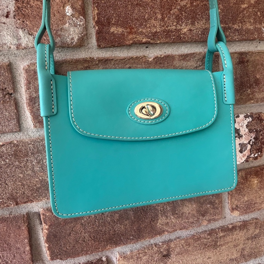 Dooney and Burke Sweety Leather Pinky Bag AQUA